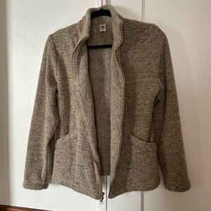 Prana fitted medium tan beige zip up fleece